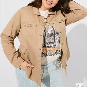 Torrid Women's Size 00 Medium Safari Denim Jean Shaket 100% Cotton SOLD OUT M